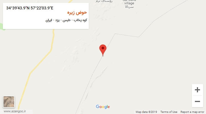روستای حوض زیره بر روی نقشه