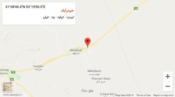 روستای حیدرآباد بر روی نقشه
