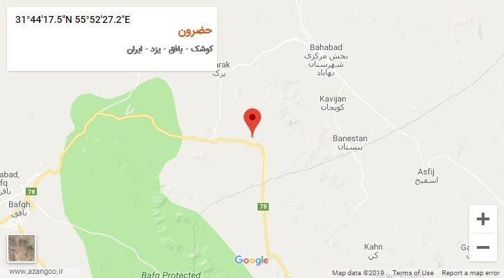 روستای حضرون بر روی نقشه