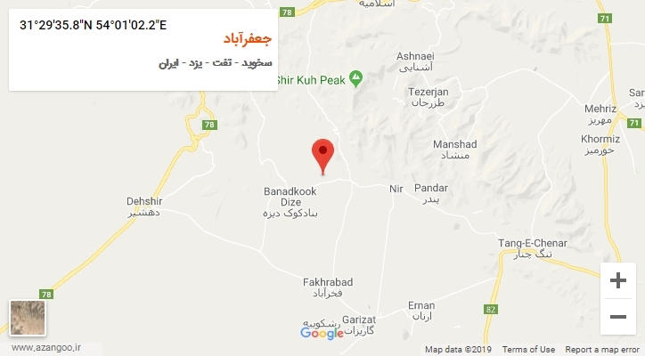 روستای جعفرآباد بر روی نقشه