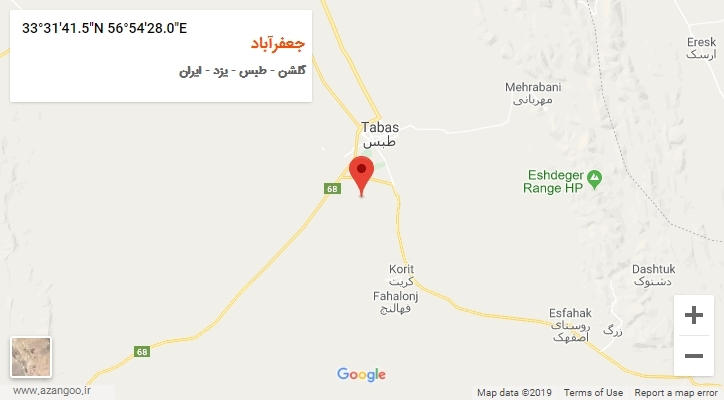 روستای جعفرآباد بر روی نقشه
