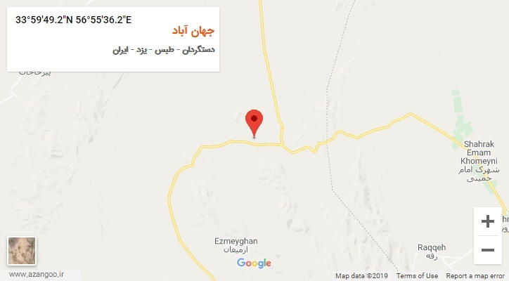 روستای جهان آباد بر روی نقشه