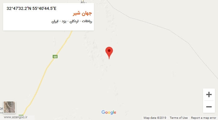 روستای جهان شیر بر روی نقشه