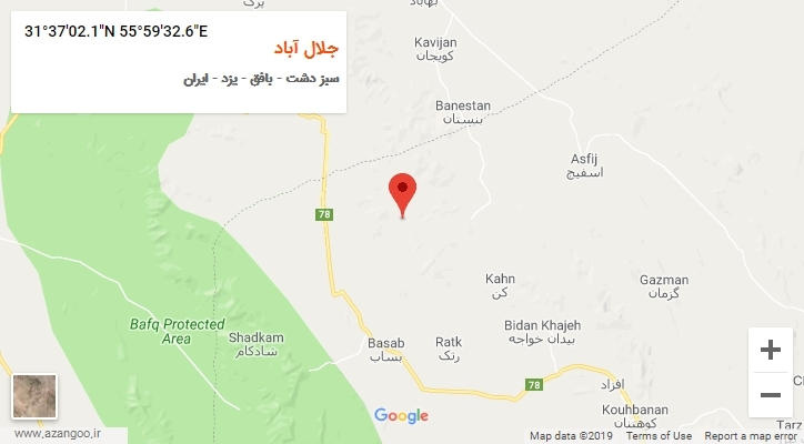 روستای جلال آباد بر روی نقشه