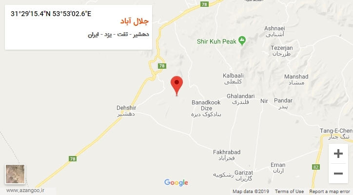 روستای جلال آباد بر روی نقشه