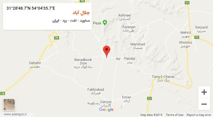 روستای جلال آباد بر روی نقشه