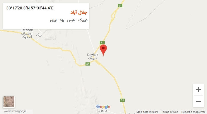 روستای جلال آباد بر روی نقشه
