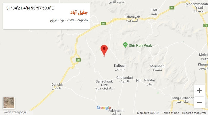 روستای جلیل آباد بر روی نقشه