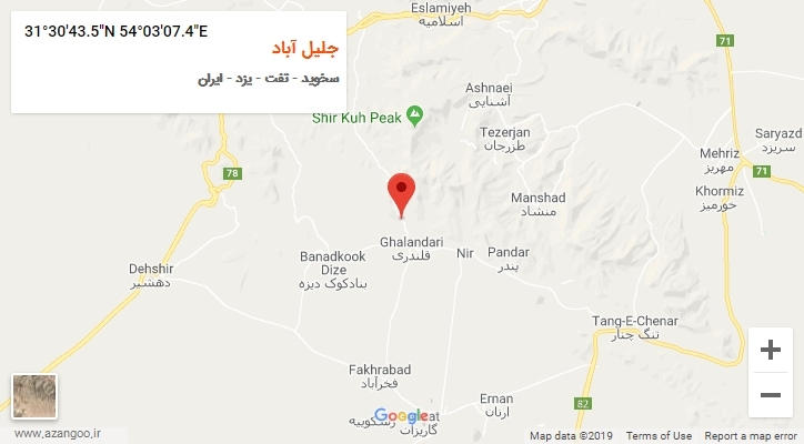 روستای جلیل آباد بر روی نقشه
