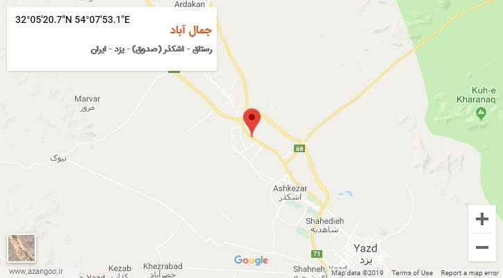 روستای جمال آباد بر روی نقشه