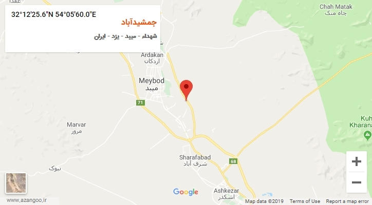 روستای جمشیدآباد بر روی نقشه