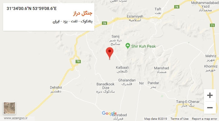 روستای جنگل دراز بر روی نقشه