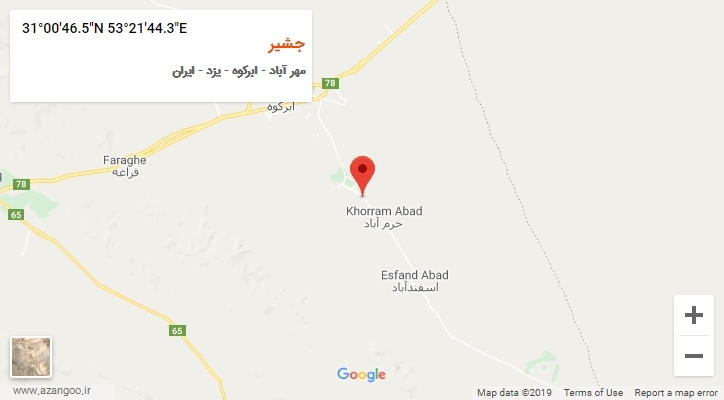 روستای جشیر بر روی نقشه