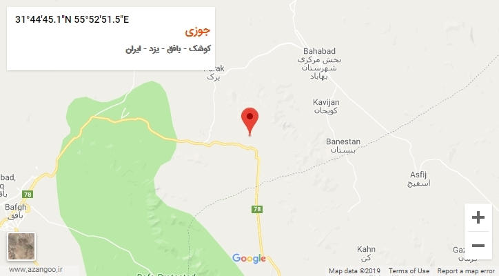 روستای جوزی بر روی نقشه