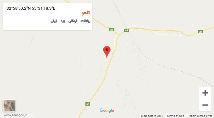 روستای کاهو بر روی نقشه
