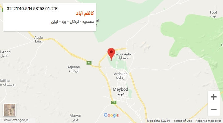 روستای کاظم آباد بر روی نقشه