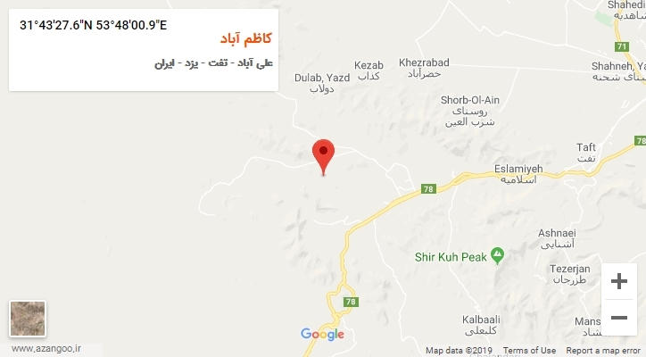 روستای کاظم آباد بر روی نقشه