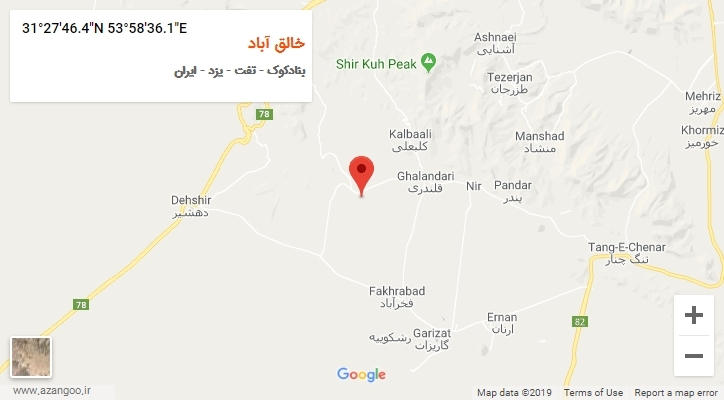 روستای خالق آباد بر روی نقشه