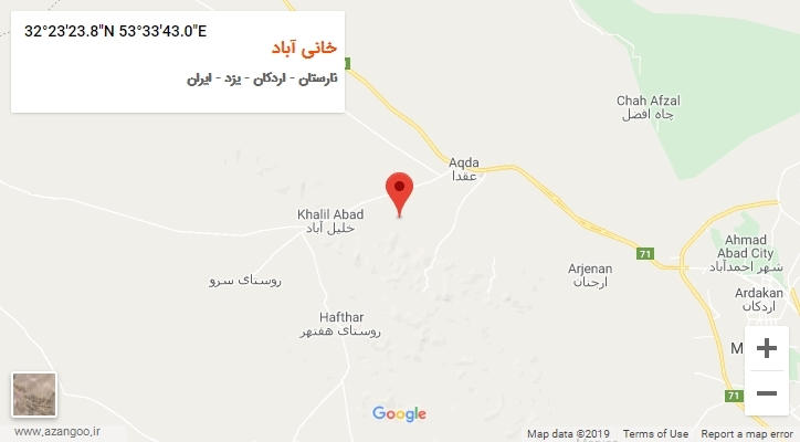 روستای خانی آباد بر روی نقشه