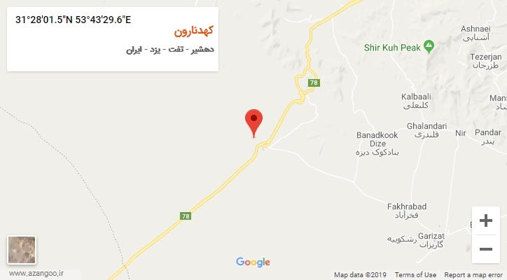 روستای کهدنارون بر روی نقشه