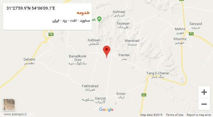 روستای خدومه بر روی نقشه