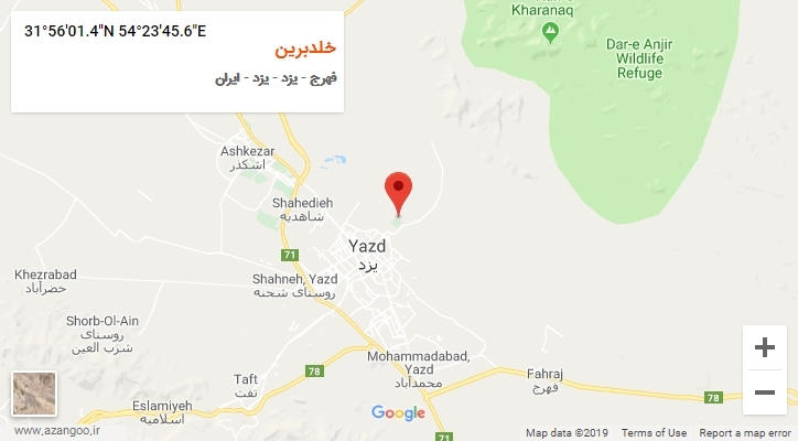 روستای خلدبرین بر روی نقشه