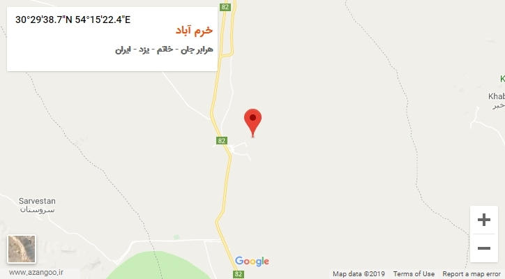روستای خرم آباد بر روی نقشه