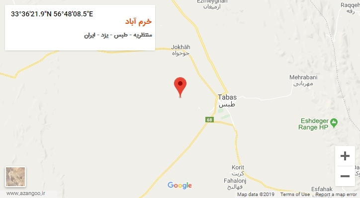 روستای خرم آباد بر روی نقشه