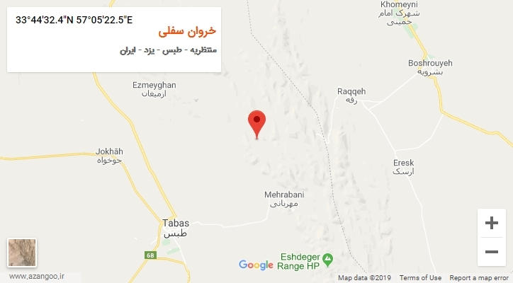روستای خروان سفلی بر روی نقشه