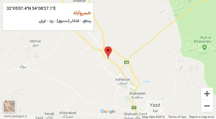 روستای خسروآباد بر روی نقشه