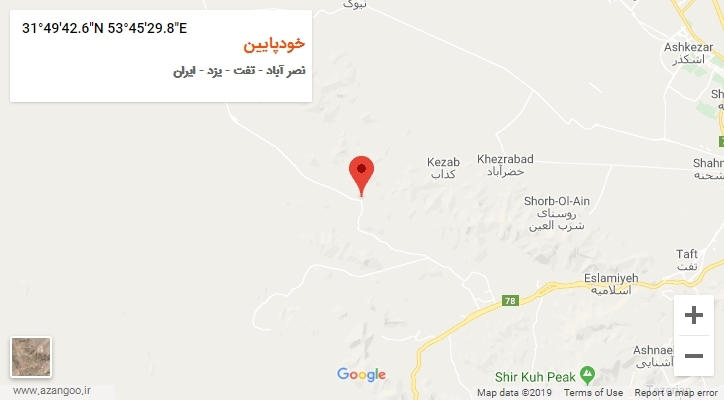 روستای خودپایین بر روی نقشه