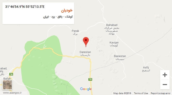 روستای خودیان بر روی نقشه