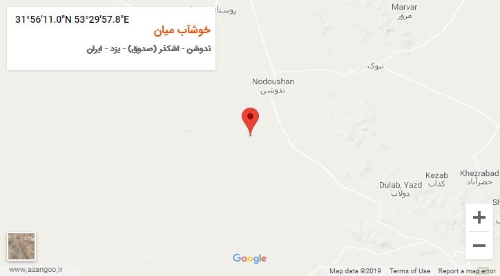 روستای خوشآب میان بر روی نقشه