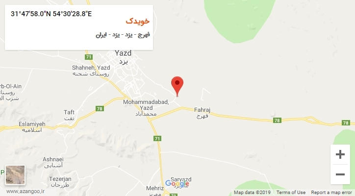 روستای خویدک بر روی نقشه