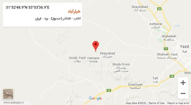 روستای خیارآباد بر روی نقشه