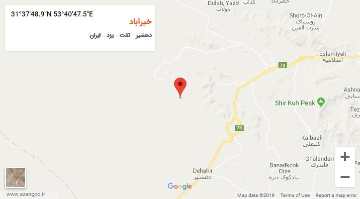 روستای خیرآباد بر روی نقشه