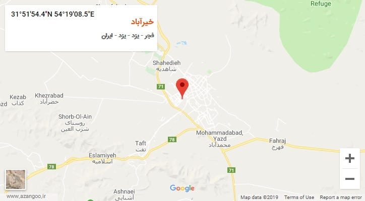 روستای خیرآباد بر روی نقشه