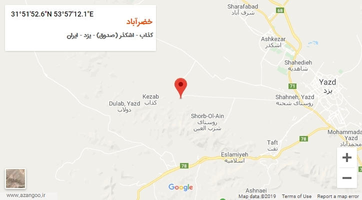 روستای خضرآباد بر روی نقشه