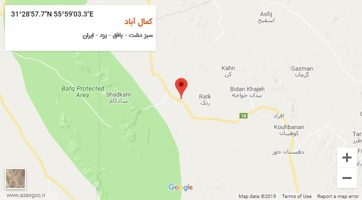 روستای کمال آباد بر روی نقشه