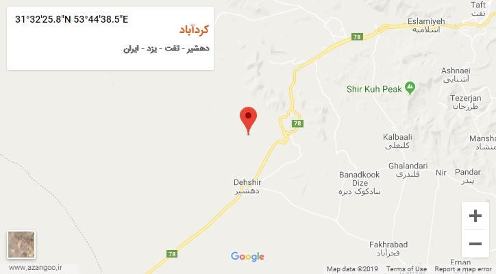 روستای کردآباد بر روی نقشه