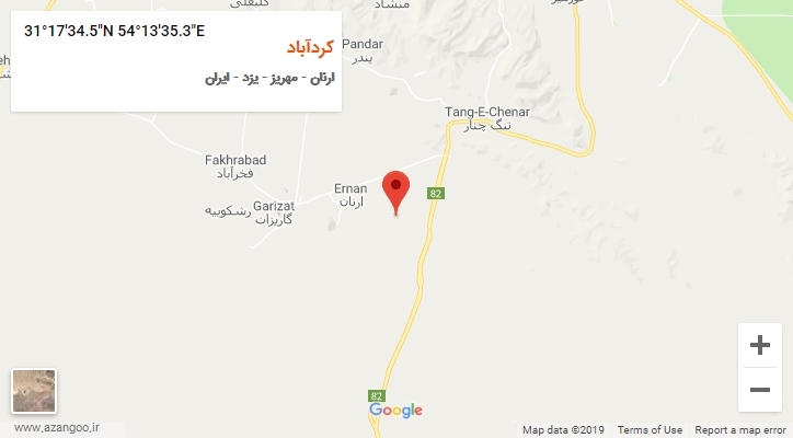 روستای کردآباد بر روی نقشه