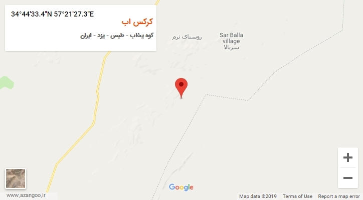 روستای کرکس اب بر روی نقشه