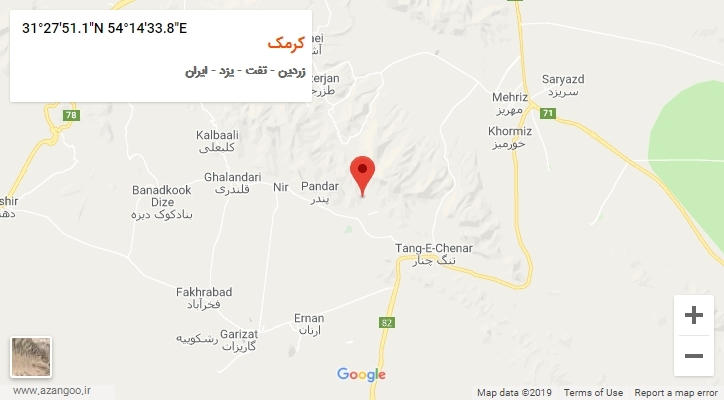 روستای کرمک بر روی نقشه