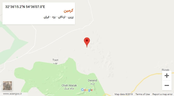 روستای کرمین بر روی نقشه