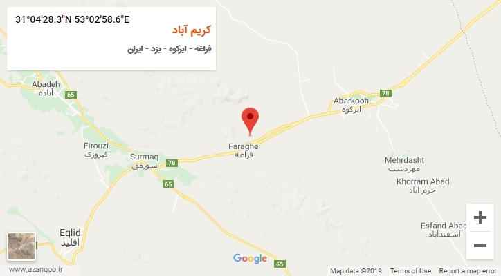 روستای کریم آباد بر روی نقشه