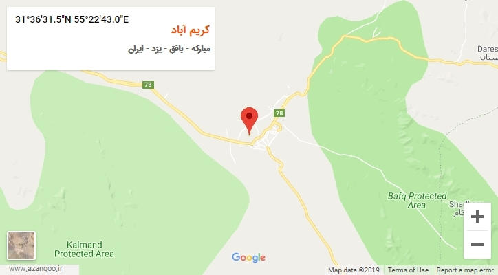 روستای کریم آباد بر روی نقشه