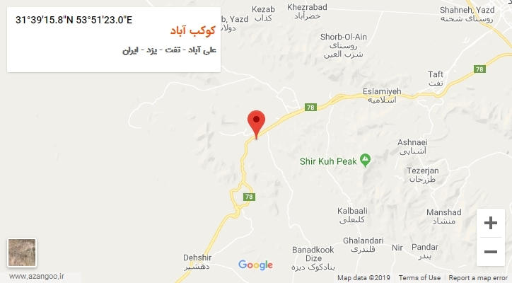 روستای کوکب آباد بر روی نقشه