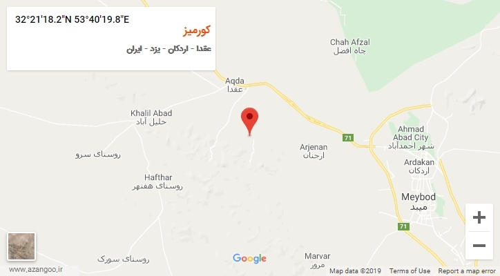 روستای کورمیز بر روی نقشه