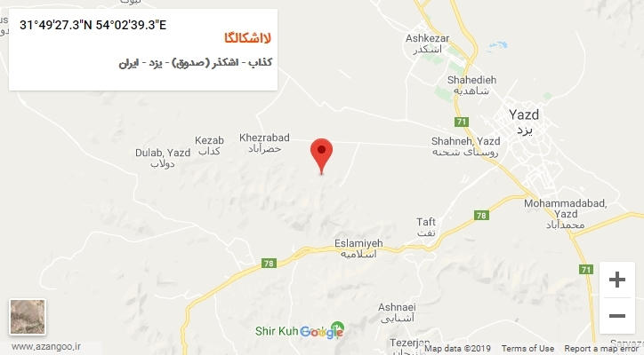 روستای لااشکالگا بر روی نقشه