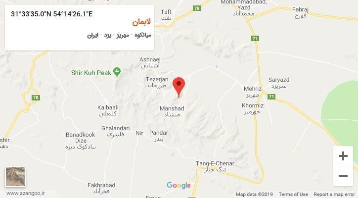 روستای لابمان بر روی نقشه